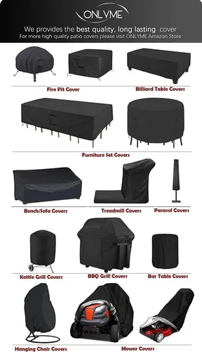 Miniatura 7 de Onlyme Cubierta impermeable para caminadora no plegable y debajo del escritorio, cubierta protectora para interiores y exteriores contra el polvo