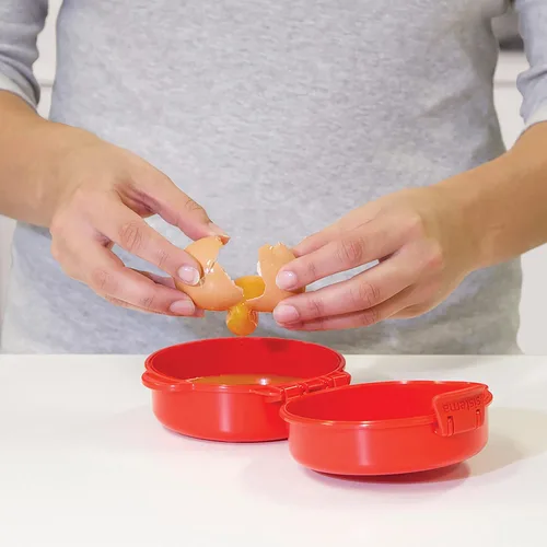 Miniatura 9 de Sistema 1117 Utensilio de cocina para cocinar huevos de manera fácil en el microondas, color rojo