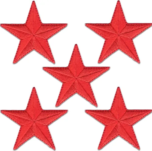Miniatura 18 de Laughing Lizards Parches bordados con estrellas para planchar para ropa, chaquetas, mochilas y decoraciones (negro, 1 pulgada)