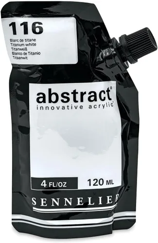 Miniatura 23 de SENNELIER Pintura acrílica abstracta innovadora para cuerpo pesado, bolsa de 16.9 fl oz, blanco titanio
