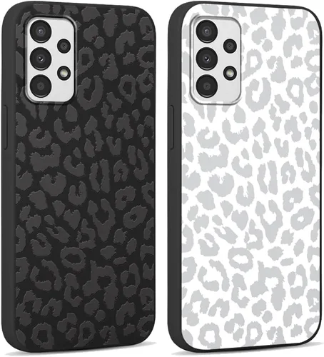 Miniatura 64 de 2 Pack Funda con lindo estampado de chita para Samsung Galaxy S22 Ultra 5G de 6.8", Fundas con patrón de leopardo de lujo, diseño de silicona suave