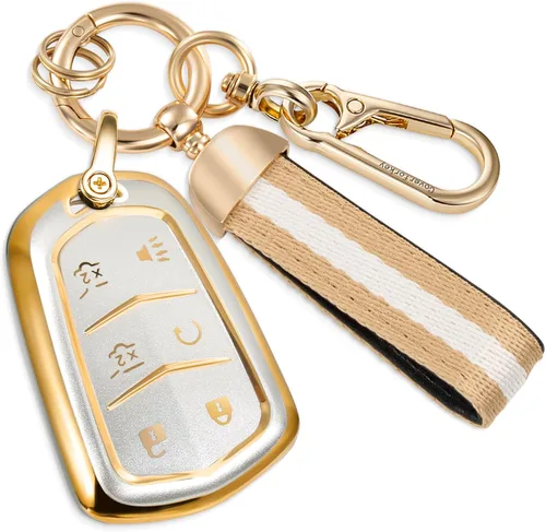 Miniatura 26 de para Buick - Funda para llavero con llavero de cuerda trenzada metálica anti-pérdida mejorada, carcasa suave de TPU exquisita para Avenir Envision