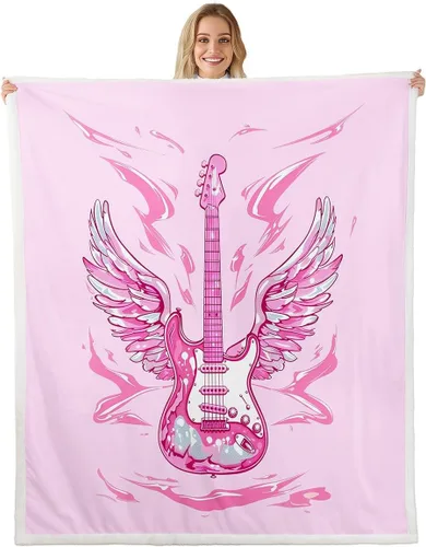 Miniatura 31 de Cowboy Boots Blanket Bohemia Musical Guitar Throw Blanket for Kids Western Rustic Cowgirl Super Soft Wrinkle Sherpa Blanket Music Notes Print 40x50
