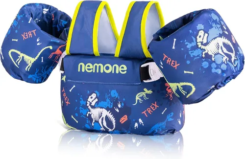 Nemone Chaleco de natación para niños pequeños de 22 a 70 libras, flotadores para niños, chaqueta de natación con alas de agua para el brazo para C-