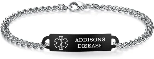Miniatura 21 de Pulseras de identificación de alerta médica de 6.5 "-8.5" para mujeres, pulseras de emergencia médica de acero inoxidable, grabado gratuito