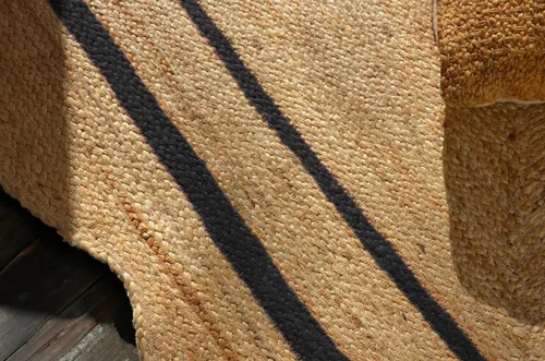 Miniatura 3 de Alfombra de yute festoneado natural para entrada, alfombra trenzada de yute para cocina, alfombra reversible de yute para interiores y exteriores