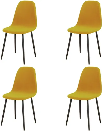 Miniatura 10 de Paquete de 4 fundas de elastano modernas de mediados de siglo, reutilizables, sin brazos, para sillas de comedor, para cocina, hogar, bar, hotel