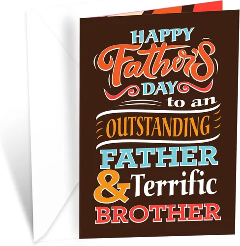 Prime Greetings Tarjeta del día del padre para hermano, hecha en Estados Unidos, ecológica, tarjeta gruesa con sobre de primera calidad de 5 x 7.75