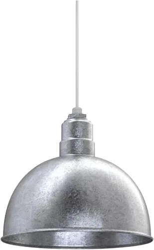 Miniatura 19 de Steel Lighting Co. Colgante de cuenco rosa Lámpara montada en el techo Cúpula de 15 pulgadas vástago de 12 pulgadas Estilo granero de acero