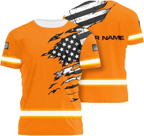 Miniatura 26 de Sudadera con Capucha de Alta Visibilidad con Bandera de EE.UU. de Color Personalizado para Hombres y Mujeres con Cintas Reflectantes, Ropa