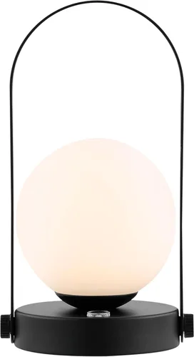 SAFAVIEH Lighting Collection Meira - Lámpara de mesa LED recargable moderna negra