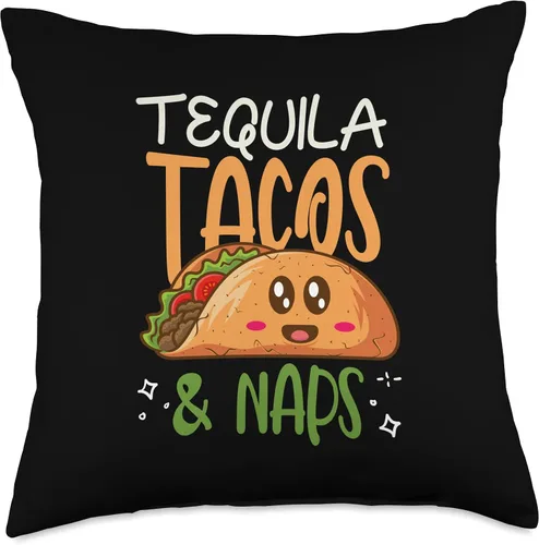 Miniatura 4 de Enjoying A Strong Alcoholic Drink Made In Mexico Tacos and Naps Repeat Alcohol Tequila Almohada de 16 x 16 pulgadas, multicolor