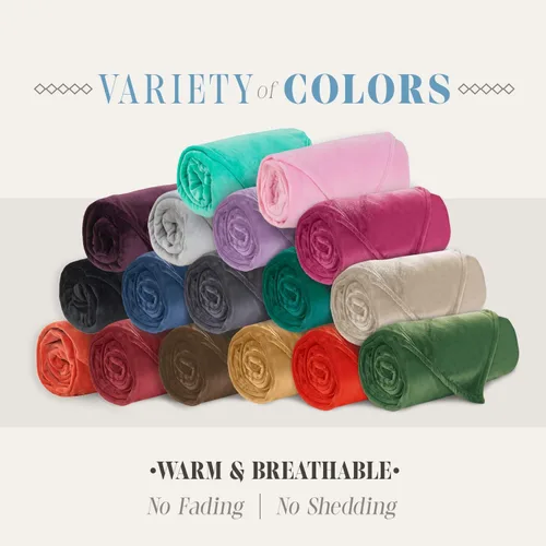 Miniatura 6 de Elegant Comfort Manta de Lujo con Sensación de Terciopelo, Manta Ligera para Todas las Estaciones, Ultra Suave, de Felpa de Forro Polar de Franela