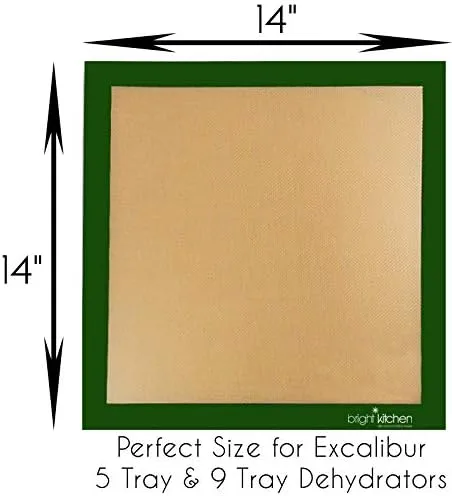 Miniatura 2 de 9 deshidratadores de alimentos y bandejas de horneado de silicona ultra de 14 x 14 pulgadas, compatibles con Excalibur 5 y 9 bandejas deshidratantes