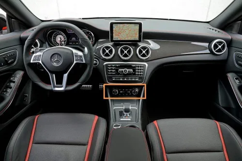 Miniatura 7 de x xotic tech Interruptor de control de aire acondicionado, marco de fibra de carbono real, compatible con Mercedes Benz A180 CLA180 CLA200 CLA250