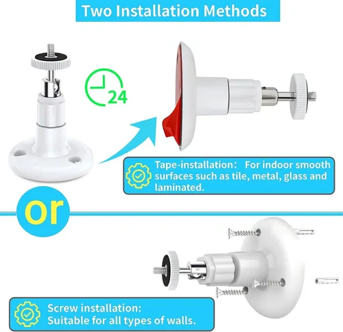 Miniatura 6 de Paquete de 2 Soportes de Pared de Seguridad Ajustables para Cámara Ring y Stick Up Cam con Batería, Soporte de Montaje Interior/Exterior para Arlo