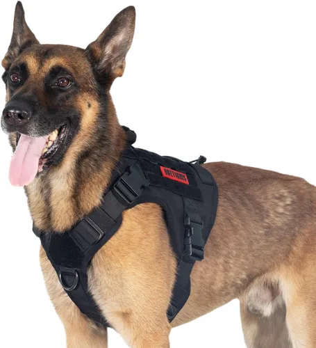 Miniatura 23 de Arnés táctico para perro, arnés de cuerpo completo para perro con mango, chaleco resistente para perro para senderismo, entrenamiento, perros