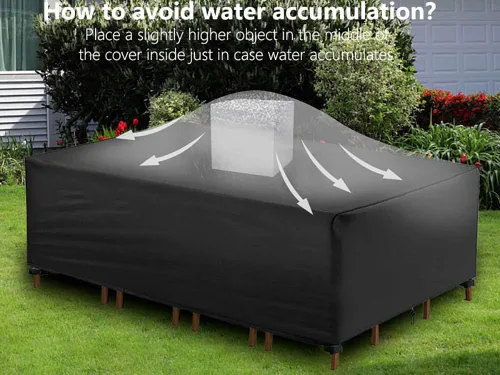 Miniatura 6 de Fundas para muebles de patio, funda para muebles de mesa al aire libre, impermeable, rectangular, 600D, para terraza, césped y patio trasero, a