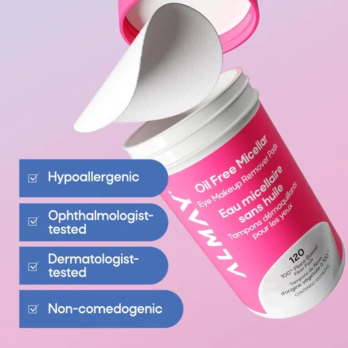 Miniatura 9 de Almay Almohadillas removedoras de maquillaje, micelar suaves, hipoalergénicas, sin fragancia, dermatólogos y oftalmólogos probadas