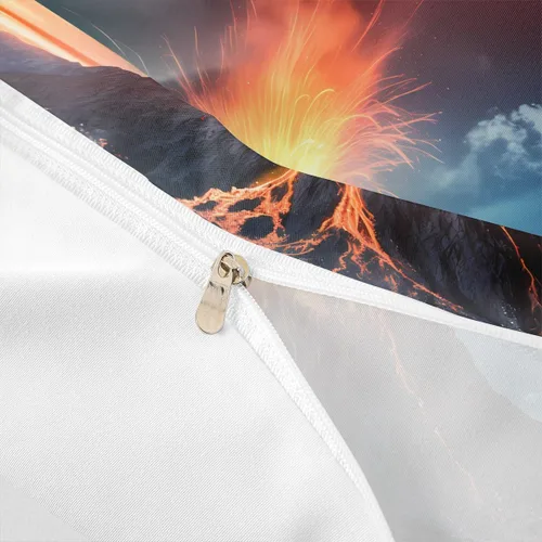 Miniatura 5 de Feelyou Juego de funda de edredón volcánica de erupción volcánica, funda de edredón de montaña de fuego para niños, niñas, mujeres, hombres