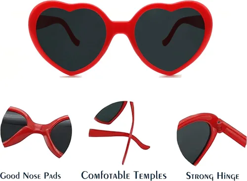 Miniatura 2 de Gafas de sol en forma de corazón para mujer, lindos lentes de corazón retro Taylor, lentes de sol Cupid UV400