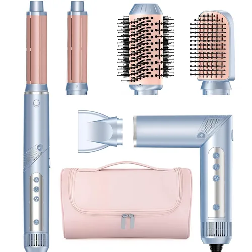 Miniatura 9 de 5 in 1 Hot Air Multi-Styler Professional Hair Wrap Styler Set with Air Curlers, Hair Dryer Brush, Straightener, Concentrator for Fast Drying Curling