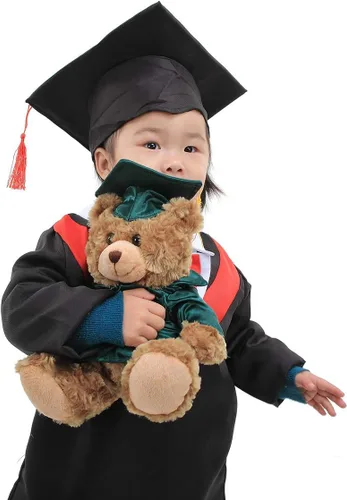 Miniatura 6 de Plushland Juguetes de peluche de vaca, regalos para el día de graduación, texto personalizado, nombre o logotipo de tu escuela en el vestido, lo