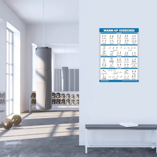 Miniatura 5 de Paquete de 4 pósteres de entrenamiento de máquina de cable volumen 1 y 2 + ejercicios de estiramiento + ejercicios de calentamiento