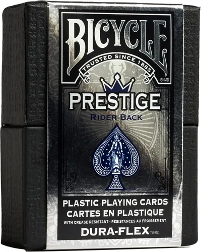 Miniatura 8 de Bicycle Prestige - Cartas de juego impermeables, baraja 100% de plástico negro, cartas de póquer duraderas de calidad de casino