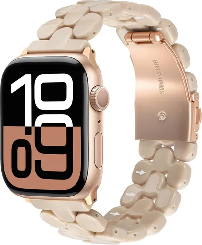 Miniatura 14 de V-MORO Correa de resina compatible con Apple Watch Series 7/8/9/10/11 de 1.614 pulgadas/1.575 pulgadas/1.496 pulgadas/1.654 pulgadas, correa ligera