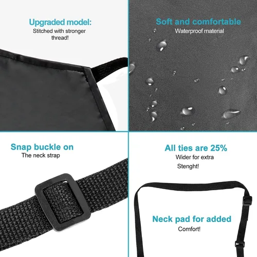 Miniatura 5 de Gotega Waterproof Rubber Vinyl Apron Adjustable Dishwasher Apron - Apron for Women Men Heavy Duty Work Apron