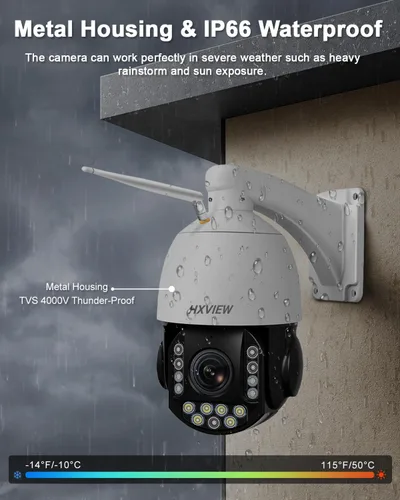 Miniatura 7 de Cámara de seguridad PTZ 4K para exteriores con zoom óptico de 30X, visión nocturna de 1000 pies, cámara IP inalámbrica RTSP WiFi de 8MP 360°