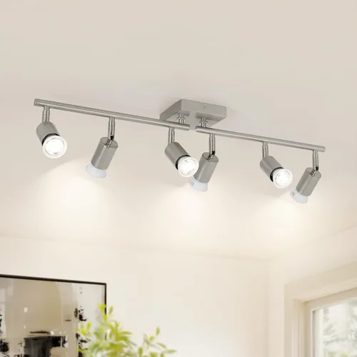 Miniatura 11 de Lámpara de techo moderna de montaje empotrado, cabezal direccional ajustable, luces negras para interiores, luz de pista única montada