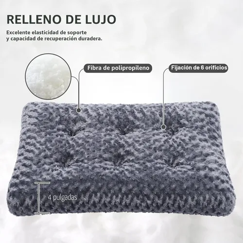 Miniatura 2 de KSIIA - Cama lavable tipo jaula para perro, cómoda almohadilla antideslizante para mascotas, para razas de perros grandes, jumbo, medianos y Gris