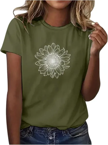 Miniatura 50 de Camiseta con estampado de animales para mujer, camiseta de libélula divertida, linda camiseta de manga corta, blusa de primavera 2023, camisas