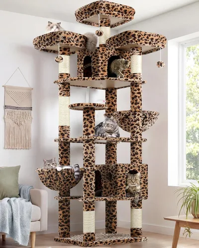 Miniatura 12 de Globlazer Árboles y Torres para Gatos para Múltiples Gatos Adultos, Torre de Árbol para Gatos XXL Alta de 82 Pulgadas para Gatos