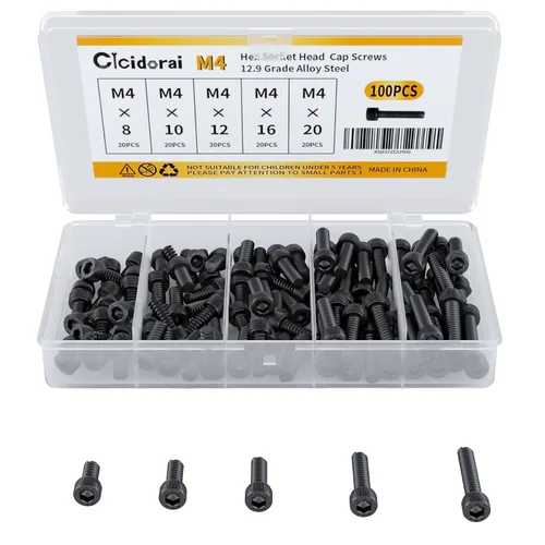 Miniatura 10 de Tornillos de cabeza de botón M3 x 0.315 in, 0.394 in, 0.472 in, 0.630 in, 0.787 in, cabeza de botón, acero de aleación de grado 10.9, unidad