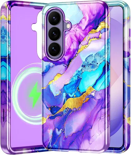Miniatura 63 de Btscase para Samsung Galaxy S25, [Probado contra caídas de grado militar] Funda protectora de diseño de patrón de mármol, resistente, delgada