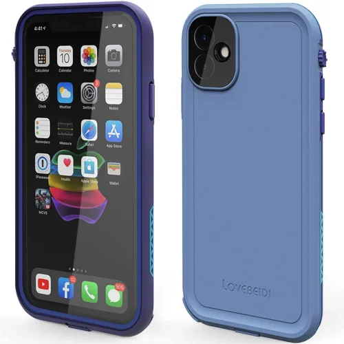 Miniatura 8 de funda impermeable para IPhone de 6.1 con protector de pantalla sub-acuático a prueba de golpes, cuerpo completo a prueba de polvo, funda resistente