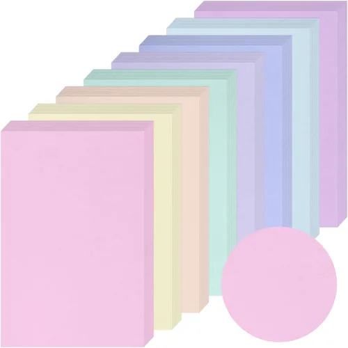 Miniatura 8 de Geyoga Kit de iniciación de 200 hojas de papel de cartulina de colores, 4 x 6 pulgadas, 190 GSM, papel de construcción grueso, colores surtidos