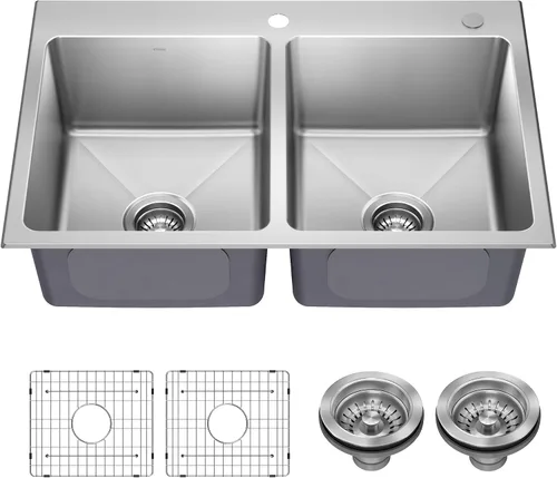 Miniatura 17 de Kraus Fairlane 25-pulgadas Fregadero de cocina de acero inoxidable de calibre 18, de un solo cuenco, para caída/montaje superior, KHT641-25
