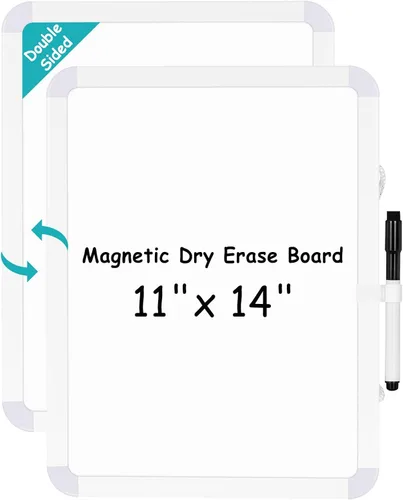 Miniatura 9 de WALGLASS Pizarra blanca pequeña de borrado en seco, pizarra blanca magnética de 8.5 x 11 pulgadas para pared, nevera, taquilla, mini pizarra blanca