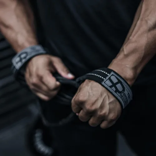 Miniatura 5 de PR Personal Record Deadlift Straps - Figuras 8 correas de levantamiento de pesas para levantamiento de pesas, culturismo, Strongman - Muñequeras