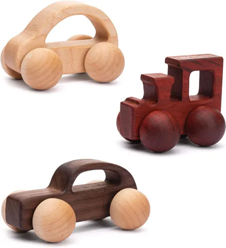 Miniatura 10 de 3 juguetes de madera para bebés, juguetes Montessori para bebés de 0 a 6 a 12 meses, juguetes de agarre para bebés, juguetes de empuje para regalo