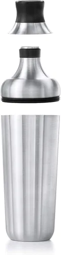 Miniatura 3 de OXO Coctelera y mezclador de acero con cabeza de nailon antiarañazos y agarre antideslizante suave, plateado, 9 pulgadas y colador de cóctel