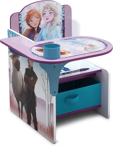 Miniatura 9 de Delta Children - Escritorio con silla y compartimento de almacenamiento, Frozen II (Disney) Portavasos Respaldo para brazos, madera tratada Disney