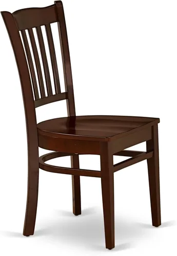 Miniatura 13 de East West Furniture ANGR3-MAH-W - Juego de comedor de 3 piezas para espacios pequeños que contiene una mesa de comedor redonda con pedestal y 2