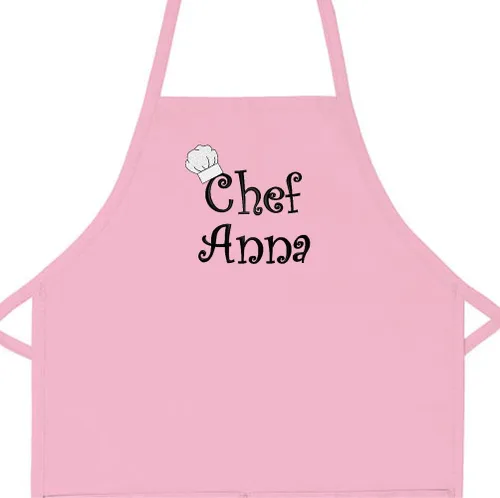 Miniatura 2 de Delantal de chef personalizado con cualquier nombre para niños, regular Añade tu propio nombre para niños, cocina, horneado Rosa