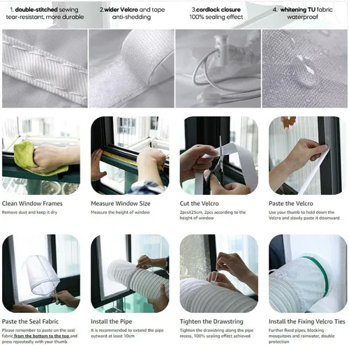 Miniatura 2 de Kit de ventilación de puerta corredera de CA portátil, kit de sellado de puerta 100% para aire acondicionado portátil y secadora A