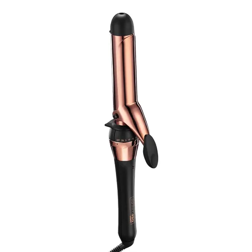 INFINITIPRO BY CONAIR Rizador de titanio de oro rosa de 1 1/4 pulgadas, barril de 1 ¼ de pulgada produce rizos sueltos, para uso en cabello mediano